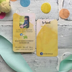 Cartes pour actes de gentillesse personnalisés - En mémoire - Commémoration - Cartes de portefeuille - Cartes mémoire