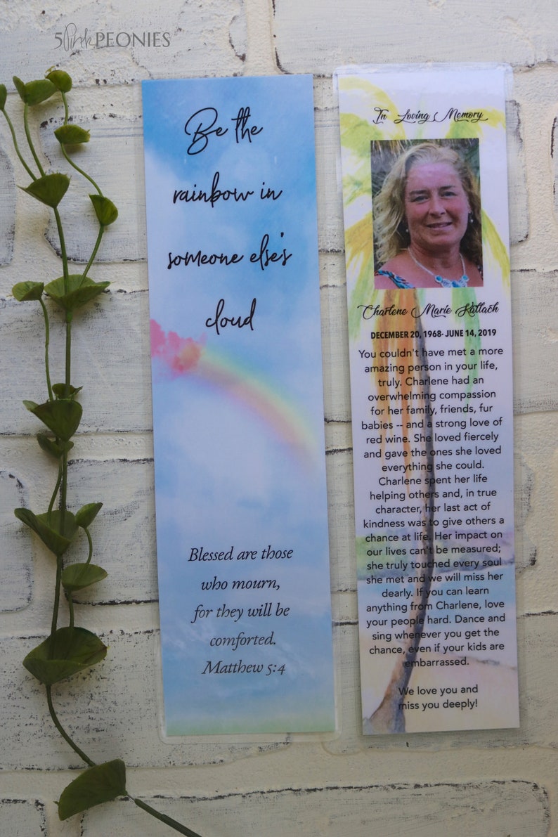 CUSTOM Laminated In Memory Memorial Bookmarks PRINTED Etsy