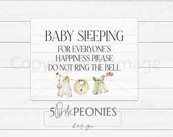 Baby Napping - Nap time - Do Not Disturb Sign - Instant Download - Printable Sign