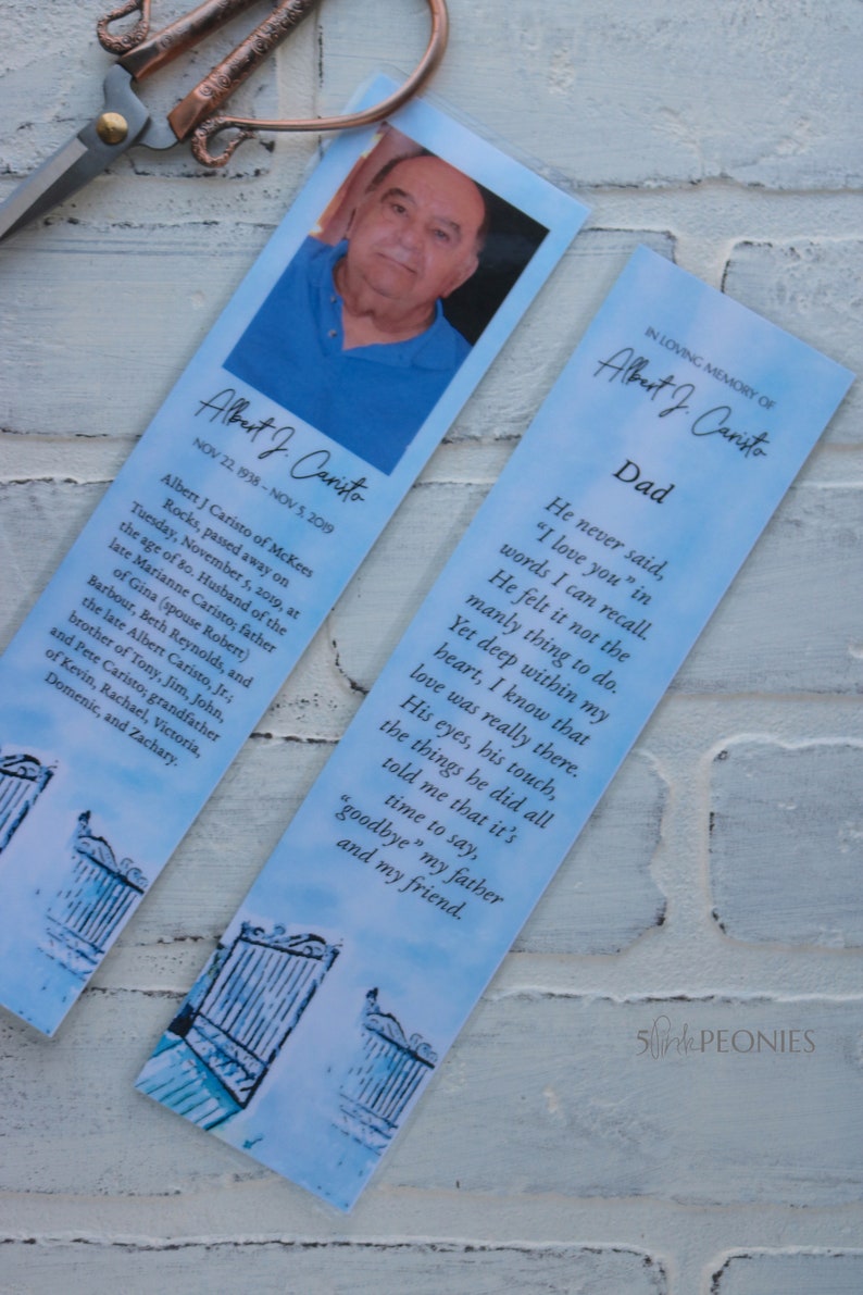 CUSTOM Laminated In Memory Memorial Bookmarks PRINTED Etsy