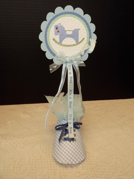 Items similar to Blue Baby Boy CenterpieceRocking Horse on Etsy