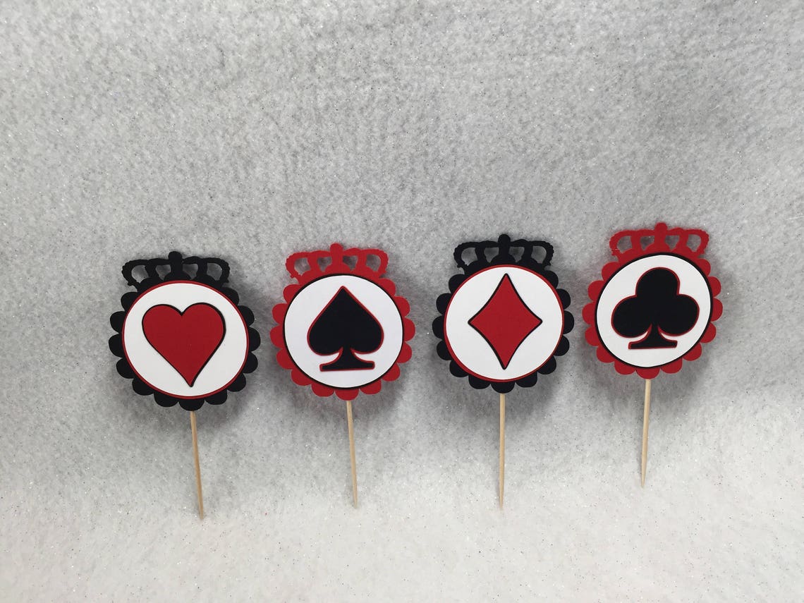 Crown Scallop Casino Themed Cupcake Toppers Etsy