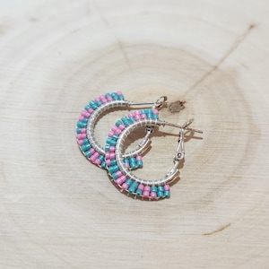 Small Beaded Hoops