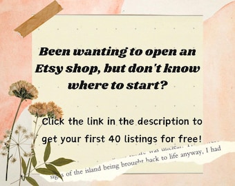 Get 40 free Etsy listings - link in description - free etsy listings - product listings free - open a new etsy shop - free product listings