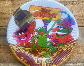 VTG Hallmark The Muppets Happy Birthday 8er 18er Pack Partyteller (NOS) - Sesamstraße - The Muppets - vintage Zeichentrickfiguren