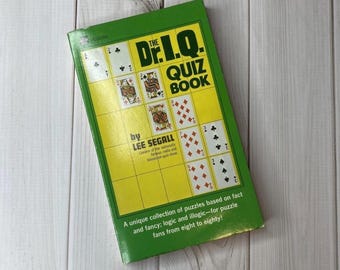 The Dr. I.Q Quiz Book (Vintage 1971 RARE) Puzzles, Brain Twisters, Mind Games - activity book- adults, young adults, kids, paperback VG