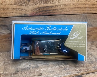 70er Jahre Vtg Greist Knopflochautomatik Stichaufsatz Hoher Schaft A/33 Modell:7 Mit Gebrauchsanweisung - Nähaufsätze Knopfloch