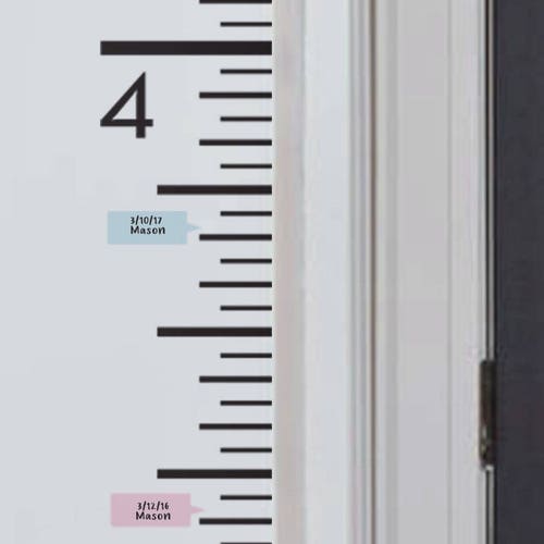 Ruler Growth Chart Vinyl Wall Decal Nursery Growth Chart Etsy