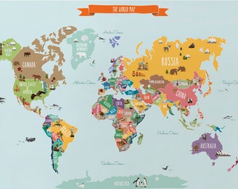 World Map Decal Etsy - roblox world map decal