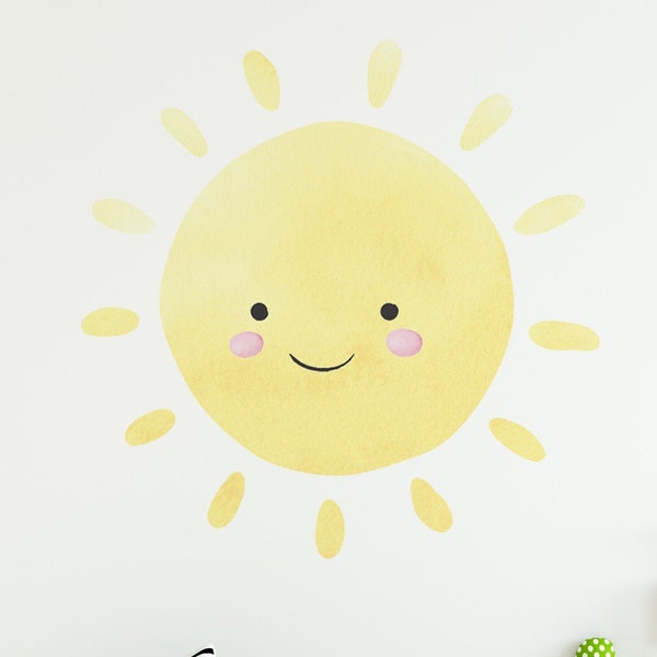 Watercolor Happy Sun - Peel and Stick - Wall Sticker