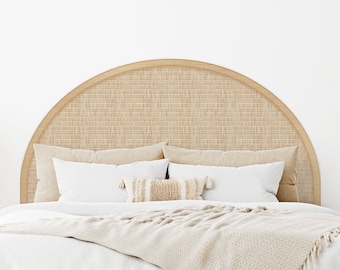 Rattan Weave Look Headboard, Natural, Peel and Stick Wall Sticker