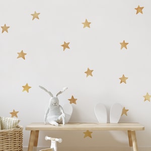 Watercolor Stars Wall Stickers, Gold, Irregular-Shaped Stars, Stars, Star Wall Stickers Peel and Stick Wall Stickers Kids Room Decor image 1
