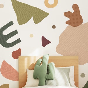 Abstract Organic Shapes, Earthy Peel and Stick Removable Wall Stickers 画像 2