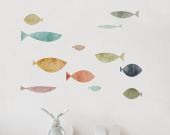 School of Fish Wall Sticker, Summer Sands - Peel and Stick