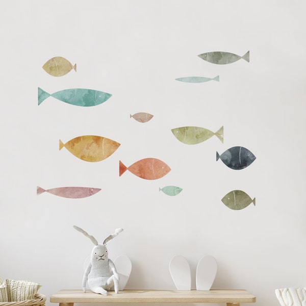 School of Fish Wall Sticker, Summer Sands - Peel and Stick