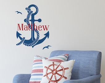 Personalized Anchor Nursery Wall Decal: Custom Name Decor