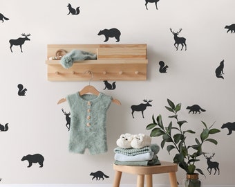 Collectie muursticker bosdieren