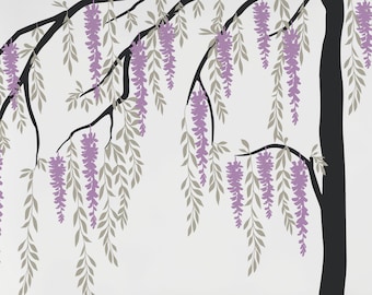 Wisteria treurwilg boom sticker