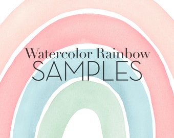 Watercolor Rainbow Wall Stickers - SAMPLE SWATCHES