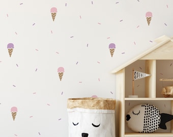 Ice Cream and Sprinkles Wall Decal, Crib Wall Decals, Baby Nursery Decals, Nursery Wall Stickers