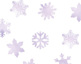 Frozen Winter Snowflakes, lila, peel and stick muurstickers