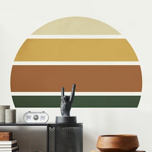 Retro Rising Sun - Earthy - Peel and Stick Wall Sticker