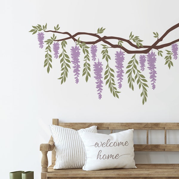 Ramo di glicine Vines Decal, Nursery Wall Decal