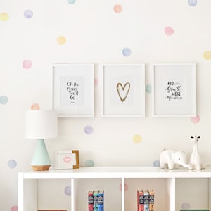 Watercolor Dots Wall Stickers, Pastel, Irregular-Shaped Dots, Polka Dots, Dot Wall Stickers Peel and Stick Wall Stickers image 1