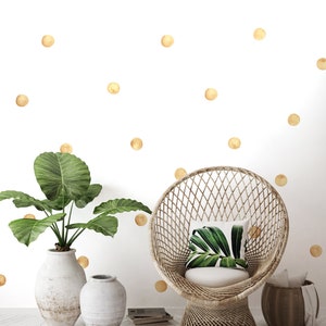 Watercolor Dots Wall Stickers, Gold, Irregular-Shaped Dots, Polka Dots, Dot Wall Stickers - Peel and Stick Wall Stickers