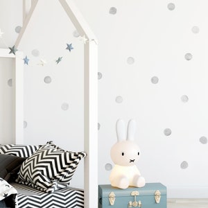Watercolor Dots Wall Stickers, Grey, Irregular-Shaped Dots, Polka Dots, Dot Wall Stickers - Peel and Stick Wall Stickers