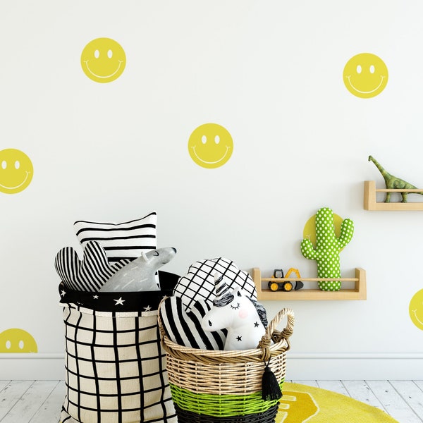 Smiley Face Wall Decal, Smile Vinyl Wall Sticker, Kids Happy Decal