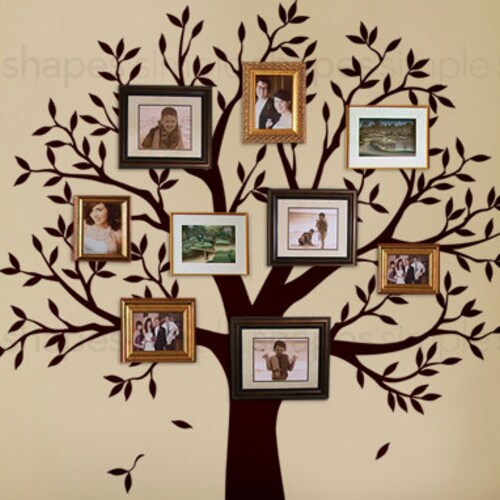 Family Tree Wall Decal Office Wall Decals Photo Frame Tree Etsy