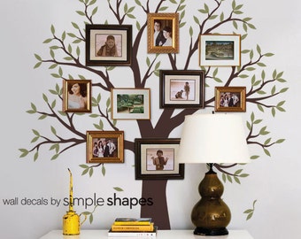 Narrow Family decal - Family Tree Decal - Family Tree Wall Decal - Two Colors - Family Room decal - tree decal