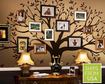 Family Tree Decal - Photo frame tree Decal - Family Tree Wall Sticker - Living Room Wall Decals - wall graphic