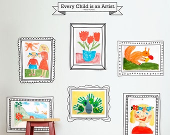 Kids Art Display Frames - Photo Frames - Wall Stickers - Peel and Stick