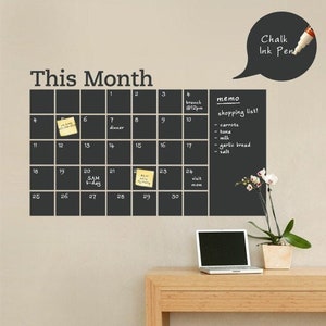 Chalkboard Wall Decal Monthly Calendar image 1