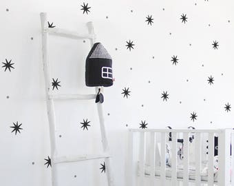 Muursticker ster stip: kinderkamerdecoratie, kindervinylstickers