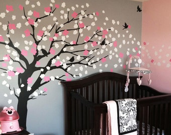 Wall Decals Nursery, Cherry Blossom Tree Decal, Wall Decal Tree, Wall Decals for girls
