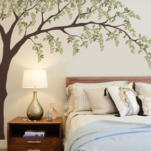 Falling Leaves Weeping Willow Tree Decal, Baby Girls Nursery Wall Decal, Willow Tree Decal, Nursery Decoration