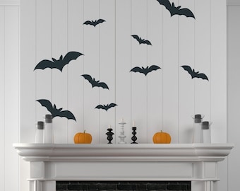 Muursticker Spooky Bats: Halloween-huisdecoratie, set van 9 inch