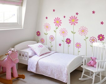 Nursery Decor Flower Stickers Wall Baby Nursery Girl Room