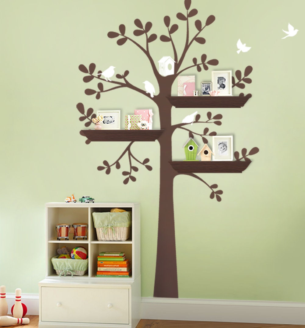 Wall Decals Nursery the Original Shelving Tree Wall Decal Etsy