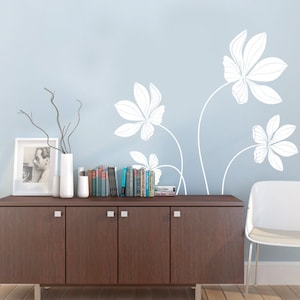Decalcomania con set di fiori di ciclamino - Adesivi murali in vinile