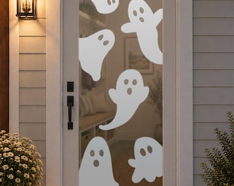 Halloween Ghost Window Stickers, Reusable Peel and Stick Glass Decals, Spooky Window Decor, Choose Single Ghost or Set of 6