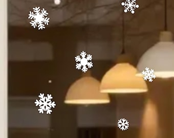 Pegatinas navideñas para escaparates, juego de copos de nieve reutilizables para la decoración navideña de escaparates de negocios, diseño a doble cara, fáciles de pegar y despegar.