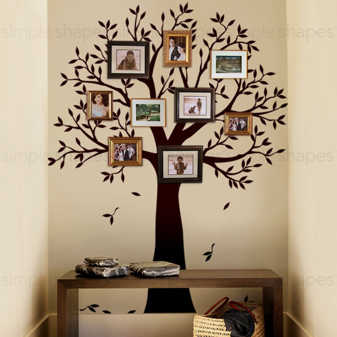 Narrow Family Tree Decal Photo Frame Tree Decal Tree Wall Etsy