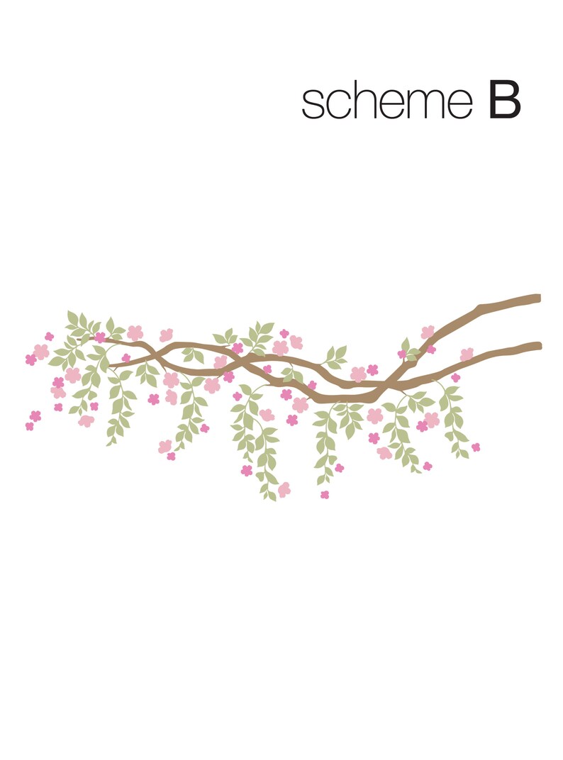 Cherry Blossom Branch Vines Decal Nursery Wall Decal Etsy