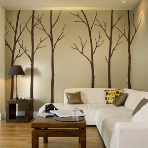 Tree wall decals Winter Trees Art Wall Sticker image 2