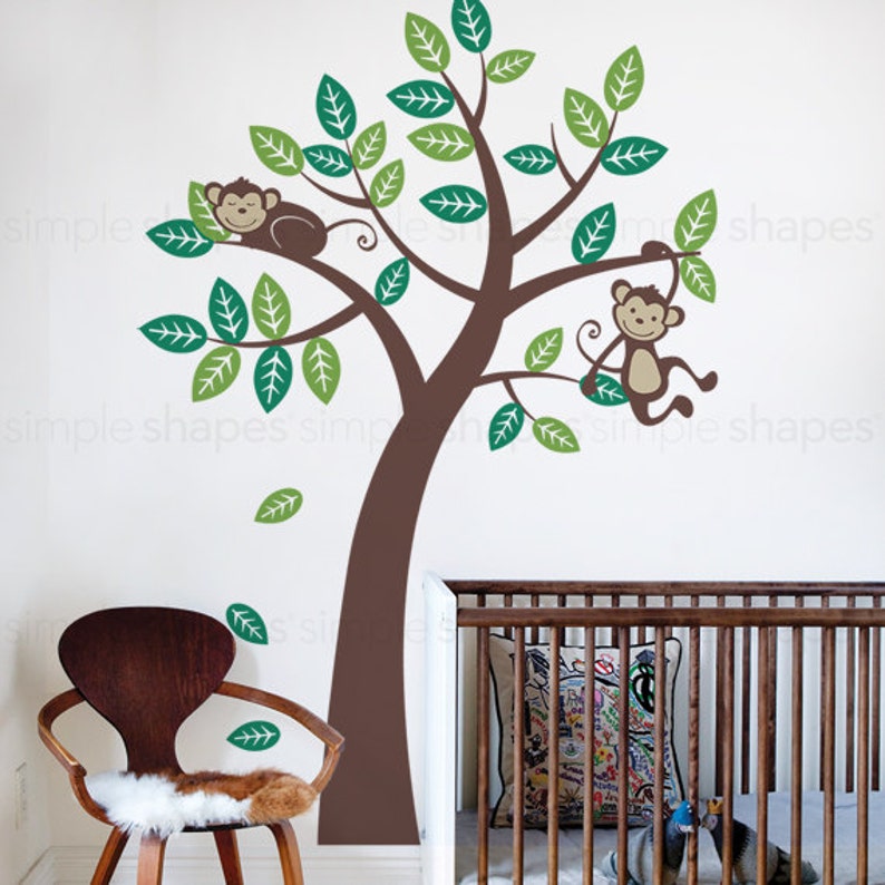 Tree with Monkeys Kids Vinyl Wall Sticker Decal Art Scheme B
