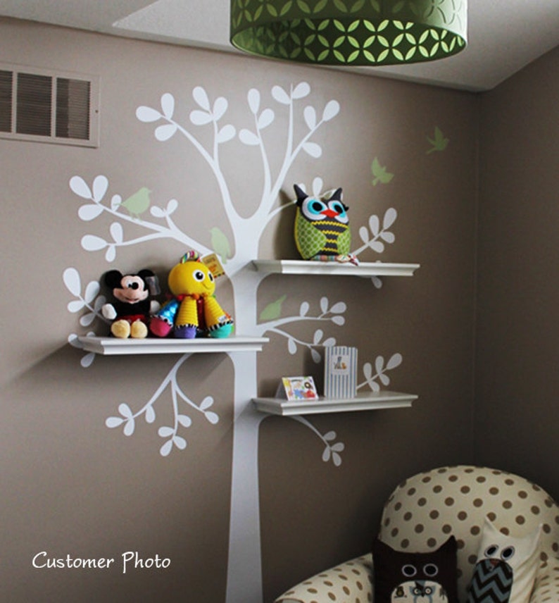 Tree Wall Decals The ORIGINAL Shelving Tree with Birds Scheme A